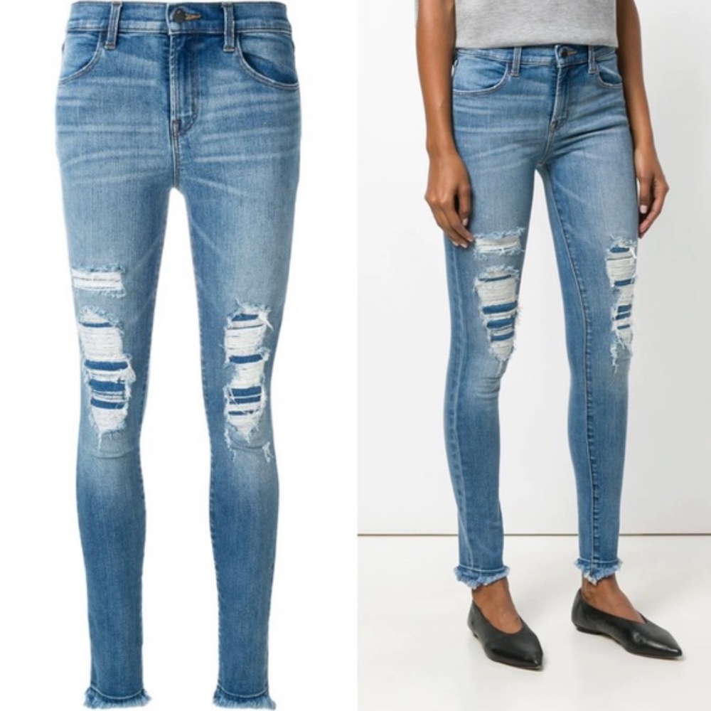 J Brand Light Blue Distressed Skinny Jeans